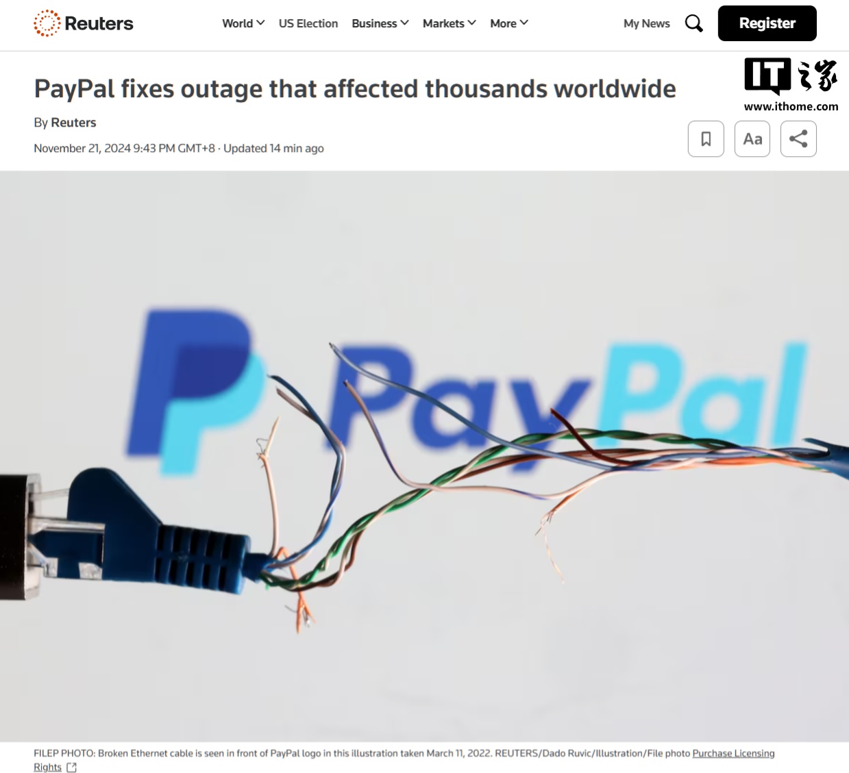 PayPal 服務(wù)一度中斷近兩小時，數(shù)千名用戶受影響