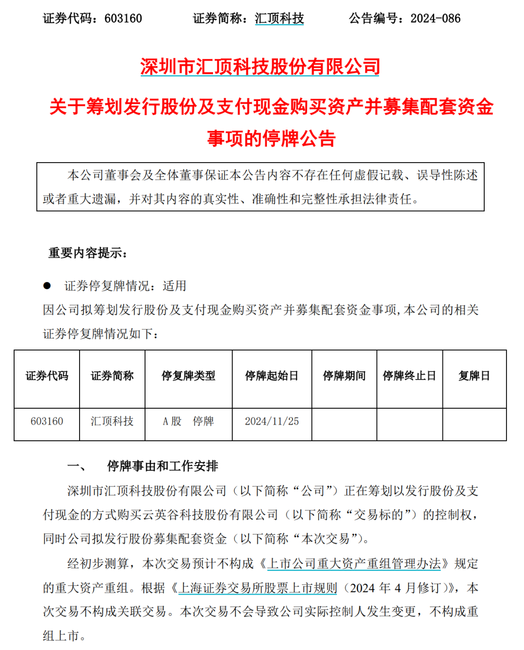 停牌！370億芯片公司匯頂科技，宣布大收購(gòu)