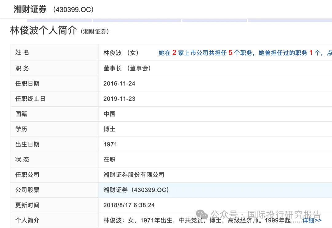 大瓜后續(xù)！200億市值湘財股份原董事長林俊波，舉報原財務(wù)總和人力總職務(wù)侵占上海個稅返還500萬