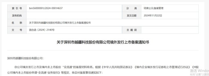 第三家18C公司越疆科技收到境外發(fā)行上市備案通知書